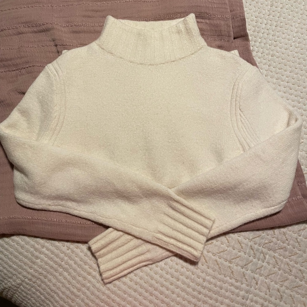 J.Crew Cream Wool Blend Turtleneck Sweater